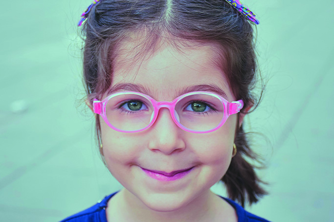 Martin Haynes Eyecare Child Wearing Glasses